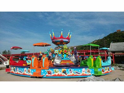 Water gun merry go round ride